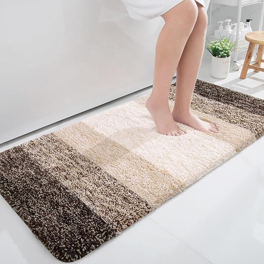 OLANLY Large Bathroom Rugs Mat 45x27, Extra Soft Absorbent Microfiber Bath Rugs, Rubber Backing, Quick Dry, Washable Bath Mats for Bathroom Floor, Tub and Shower, Home Decor Accessories, Light Brown