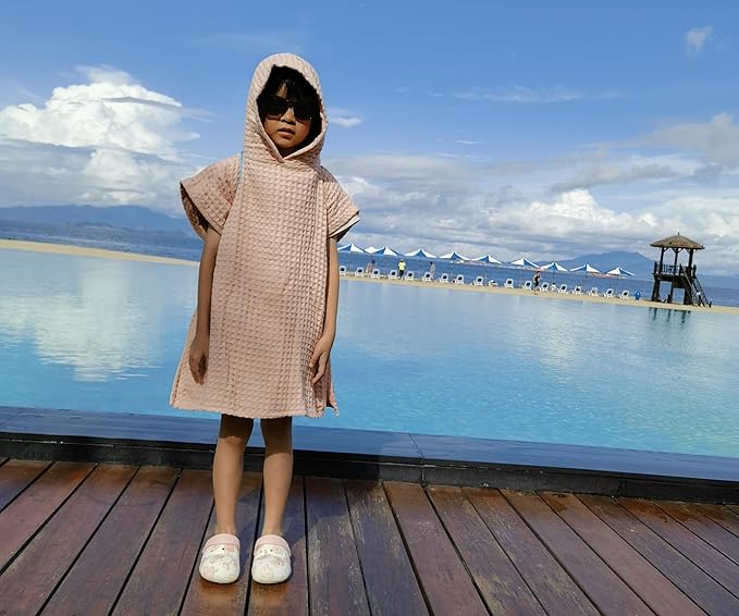 Hooded Bath Towel for Kids Extra Soft Absorbent Bath Poncho for 1-5 Years Premium Cotton