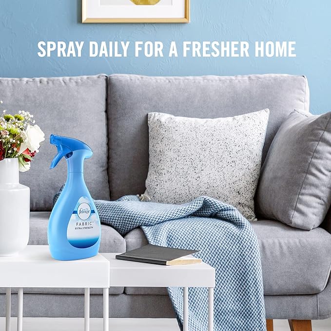 Febreze Fabric Spray Air Freshener, Odor-Fighting Fabric Refresher, Sneaker Balls Alternative, Couch Cleaner, Linen Spray, Multi-Use, Extra Strength Scent, 23.6 fl oz (Pack of 2)