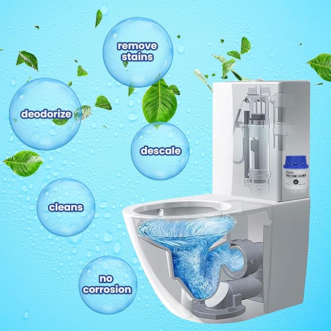 Jantle Toilet Bowl Cleaners, Automatic Toilet Bowl Cleaner Tablets, Long Lasting Toilet Cleaners for Inside The Bowl, In Tank Bowl Cleaner Easy To Use Toilet Tank Cleaner - 6 Months Supply - 6 Pack