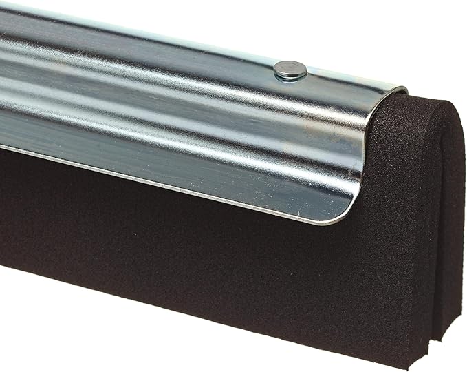 Unger Commercial SmartFit™ WaterWand™ 30" Heavy-Duty Floor Squeegee with 53" Aluminum Handle – Ideal for Removing Water and Dirt from Uneven Surfaces, Grouted Tile, and Non-Slip Flooring HM30K