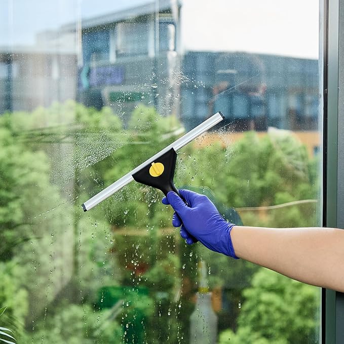 Restaurantware-Clean Tek Professional 11.81 Inch Window Squeegee, 1 Window Cleaning Squeegee with Rubber Blade - All-Purpose, for Mirror Or Glass Door, Black Plastic Wiper with Aluminum Frame