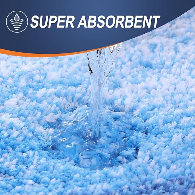 OLANLY Large Bathroom Rugs Mat 50x30, Extra Soft Absorbent Microfiber Bath Rugs, Rubber Backing, Quick Dry, Washable Bath Mats for Bathroom, Tub and Shower, Home Decor Accessories, Light Royal Blue