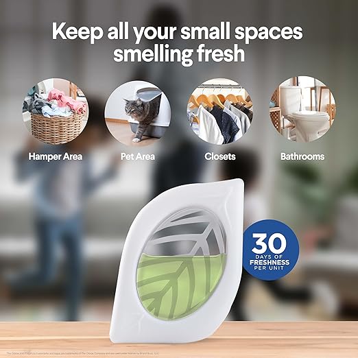 Clorox Fraganzia Small Rooms Air Freshener, White Lily Bloom - Peel & Place, No-Plug, Battery-Free for Closets, Laundry Room, Entry Way, Bathroom, Locker, 0.25 Fl Oz Each, 2 Count