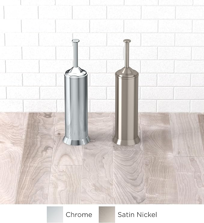 Gatco 1485 Toilet Brush and Canister, Satin Nickel