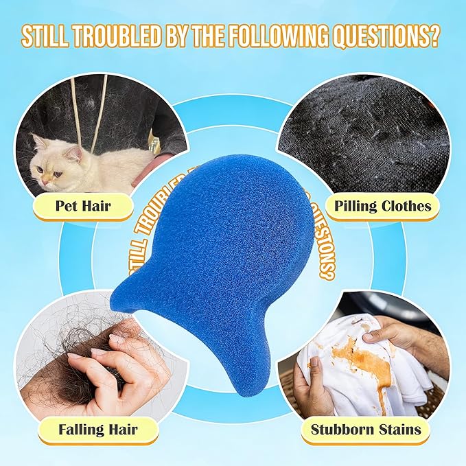 5PCS Reusable Laundry Pet Hair Remover, Blue Fish Tail - Dog & Cat Hair Catcher for Washing Machine & Dryer, Traps Fur, Lint, Dander from Clothes, Blankets, Pet Bedding