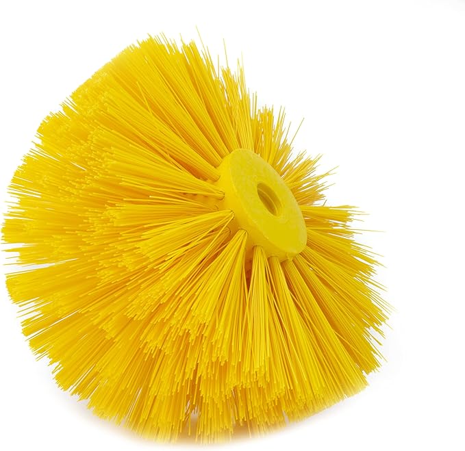 SPARTA Industrial Tank Brush Head Pipe Brush Head, Drain Brush with 3/4" Thread Hole (Handle Not Included) for Commercial Use, Plastic, 5.9 Inches, Yellow, (Pack of 2)