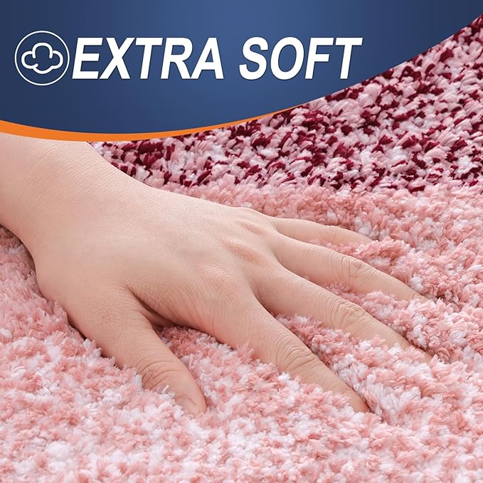 OLANLY Large Bathroom Rugs Mat 40x24, Extra Soft Absorbent Microfiber Bath Rugs, Rubber Backing, Quick Dry, Machine Washable Bath Mats for Bathroom Floor, Tub and Shower, Home Decor Accessories, Red