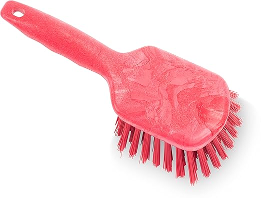 SPARTA 40541EC05 Plastic Scrub Brush, Utility Brush, Kitchen Brush With Hanging Hole For Cleaning, 8 Inches, Red - (Pack of 1)