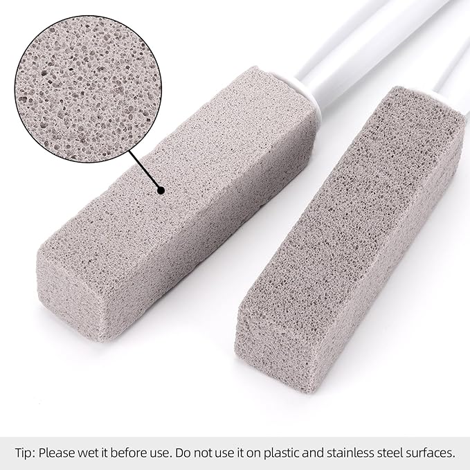 LoveBB 4 Pack Pumice Stone for Toilet, Extra Long Handle Pumice Stone Toilet Bowl Cleaner for Cleaning Bathtubs Sinks Pools Hard Water Stains