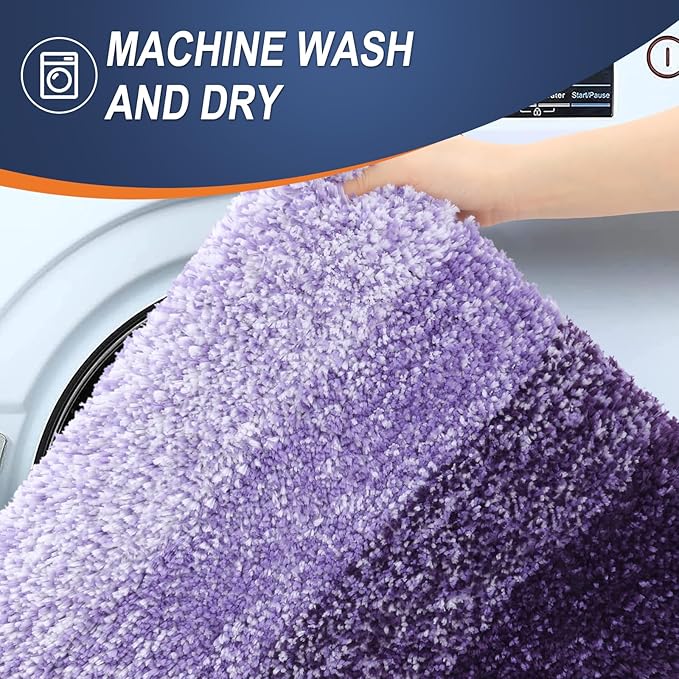 OLANLY Large Bathroom Rugs Mat 44x32, Extra Soft Absorbent Microfiber Bath Rugs, Rubber Backing, Quick Dry, Machine Washable Bath Mat for Bathroom Floor, Tub and Shower, Home Decor Accessories, Violet