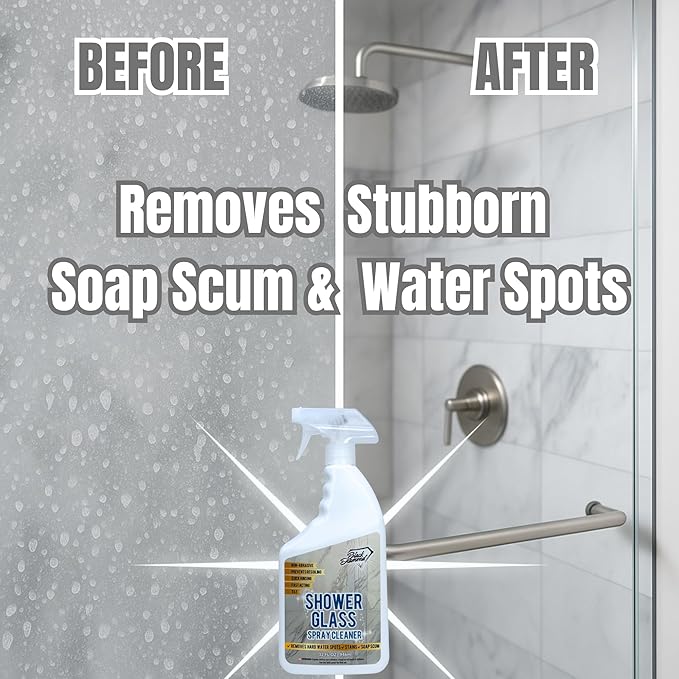 Black Diamond Stoneworks Shower Glass Cleaner – Professional Strength Shower Door & Tile Spray - Removes Hard Water Stains, Soap Scum & Water Spots, Non-Abrasive, Prevents Resoiling (32oz)