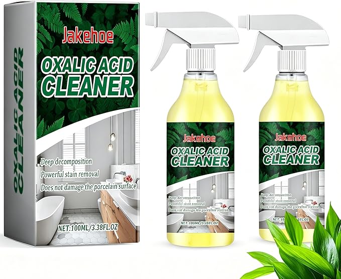 Oxalic Acid Cleaner for Bathroom & Household Surfaces, Designed for Hard Water Buildup & Surface Marks on Toilet, Tile, Tub & Concrete, Easy Spray for Routine Cleaning (2pcs)