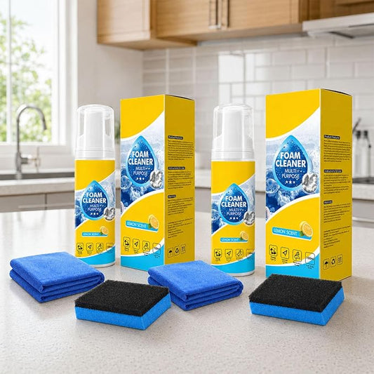 4-in-1 Multi-Enzyme Foam Cleaner, Foam Cleaner Multi Purpose, Enzyme Cleaner, for Car Interior, Kitchen Grease, Bathroom Tiles,Sofa Upholstery (2PCS)