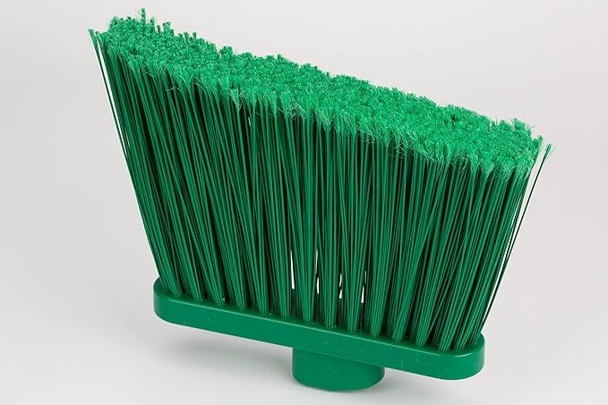 SPARTA 41082EC09 Plastic Color Coded Broom, Flagged Bristles, Long Broom With Angled Head For Large Debris, 56 Inches, Green