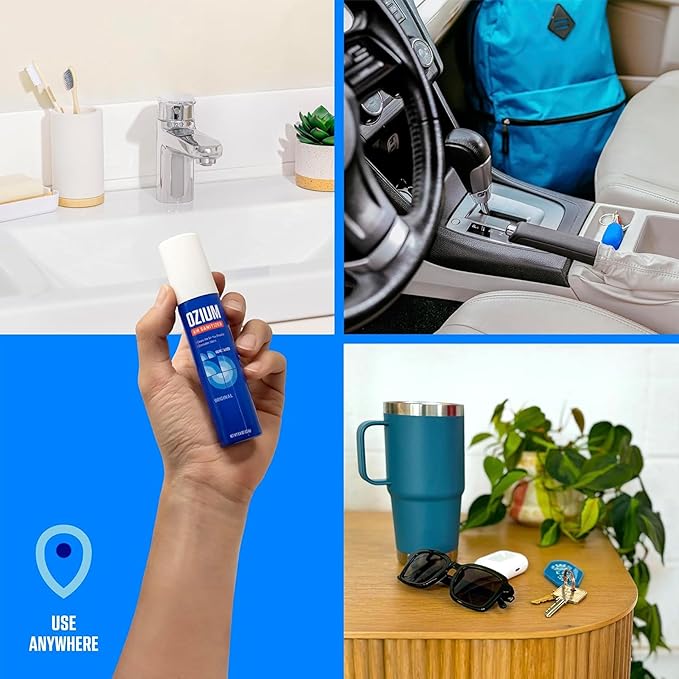 Ozium . Air Sanitizer & Odor Eliminator for Homes, Cars, Offices and More, Outdoor Essence, 0.8 Oz( Pack of 6) (packaging may vary)