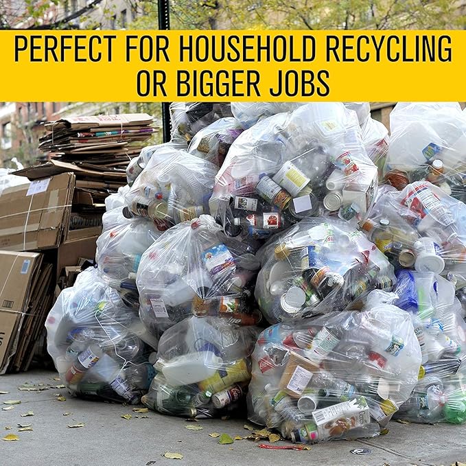 45 Gallon Clear Trash Bags - 40 inch x 46 inch - 2.0 MIL (Equivalent) - CSR Series - Heavy Duty Industrial Liners Clear Garbage Bags for Recycling, Contractors, Storage, Outdoor, 1 Count (Pack of 100)