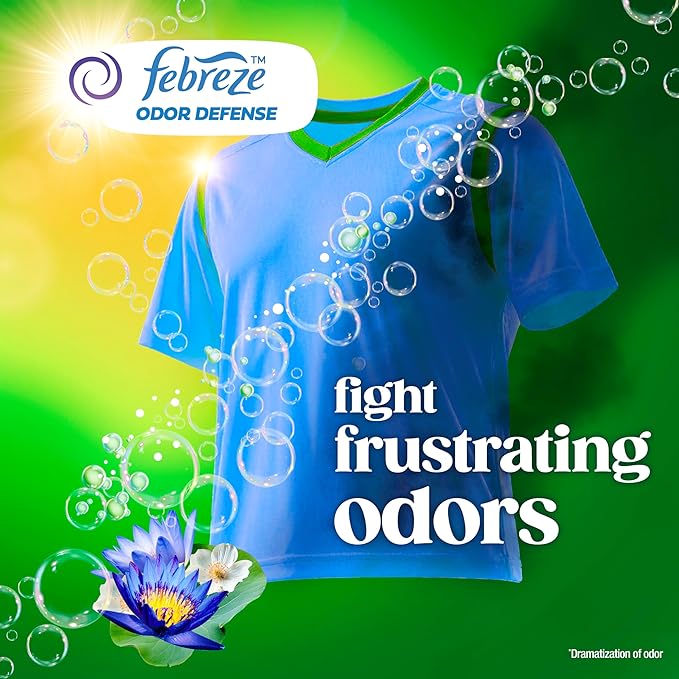 Gain Flings Liquid Washing Detergent Pacs, Now with Odor Defense + Color Guard, Waterfall Delight Scent, 4-In-1 Liquid Laundry Detergent Pods, clean & fresh, 60 Count