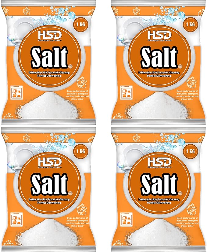 1kg Dishwasher Salt, Powerful Cleaning Dishwasher Salt, softener salt, Best For Laundry Kitchen Dish Washing, Compatible to All Water Softner Machines, Premium Food Grade 100% Genuine British Salt (4)