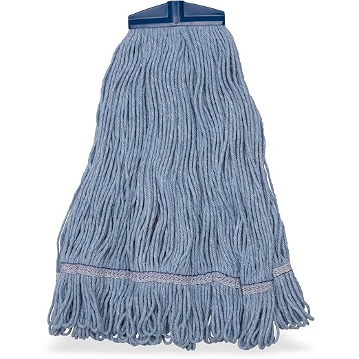 SPARTA Flo-Pac Mop Head Loop-Ended, Screw On with Acme Thread Cnct for Organized Cleaning, Blue, (Pack of 12)