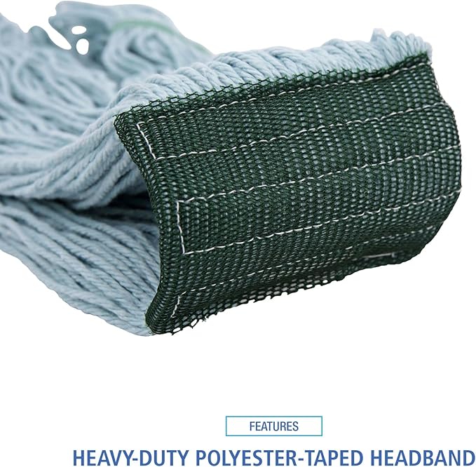 Boardwalk EchoMop with Looped-End Wet Head, Synthetic/Cotton, Medium, Blue, 12/Carton