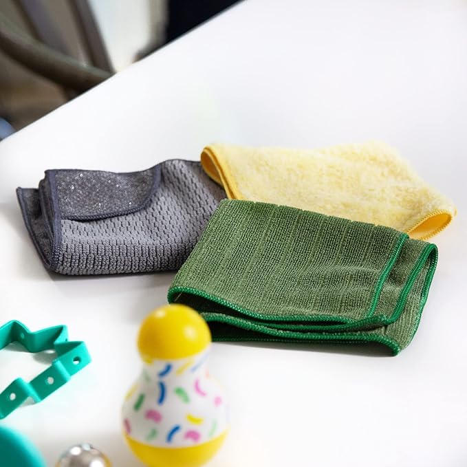 E-Cloth Stroller & Car Seat Cleaning Cloth, Premium Microfiber Cloth with Scrubbing Corner, Ideal for Cleaning Baby Stroller, Car Seats, Car Seat Cover, Booster Seat, 100 Wash Promise (Pack of 2)