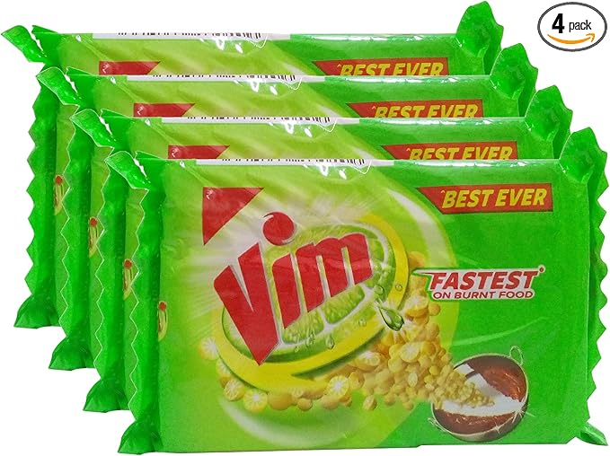 Vim Dishwash Bar, 80g (Pack Of 4) Promo Pack