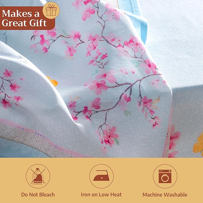 Maison d' Hermine 100% Cotton Cloth Napkins Set of 4 Everyday Reusable Square Napkins Cloth Washable Dinner Party Wedding Restaurant Hotel Kitchen Spring Summer (Blossoms in Spring, 20" x 20")