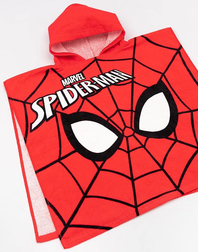 Marvel Spider-Man Towel Poncho Kids Mask Swimwear Swim Bath Towel