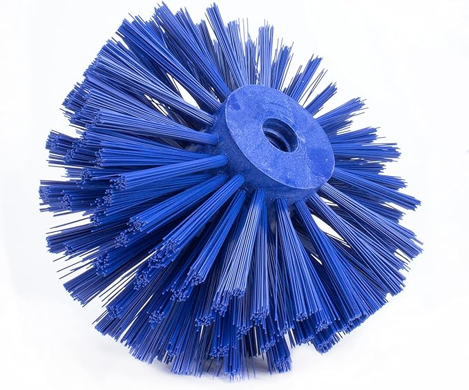 SPARTA Industrial Tank Brush Head Pipe Brush Head, Drain Brush with 3/4" Thread Hole (Handle Not Included) for Commercial Use, Plastic, 7 x 5.7 Inches, Blue (Pack of 2)
