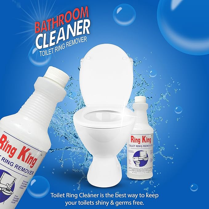 Amazon Brand - Ring King Toilet Bowl Cleaners | Toilet Bowl Cleaner Liquid 32oz Fast Acting Bathroom Cleaner For Calcium, Water, Rust, Red Clay & Lime Stains – No Scrubbing