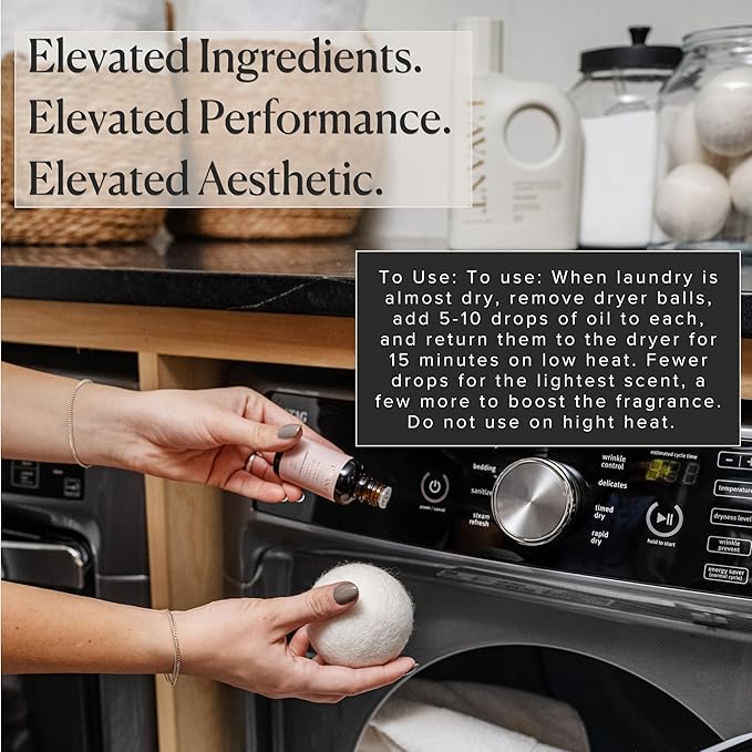 L'AVANT Collective | Essential Oils for Laundry - Dryer Balls Scents – Scented Fragrance Essential Oil Drops | Laundry Oil - Ambre Santal