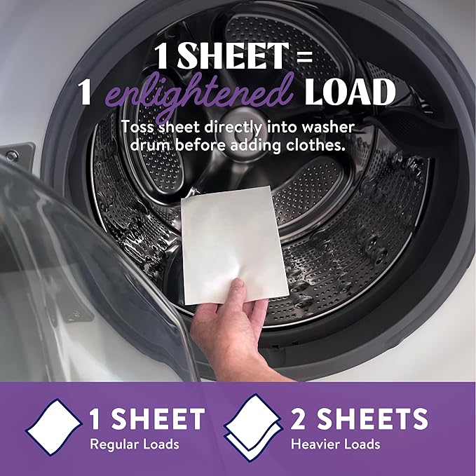 Cleancult Laundry Detergent Sheets - Resealable Box - 3 Stain Fighting Enzymes - Wild Lavender - 60 Loads - Free of Harsh Chemicals - No Mess - No Plastic Waste (Pack of 2)