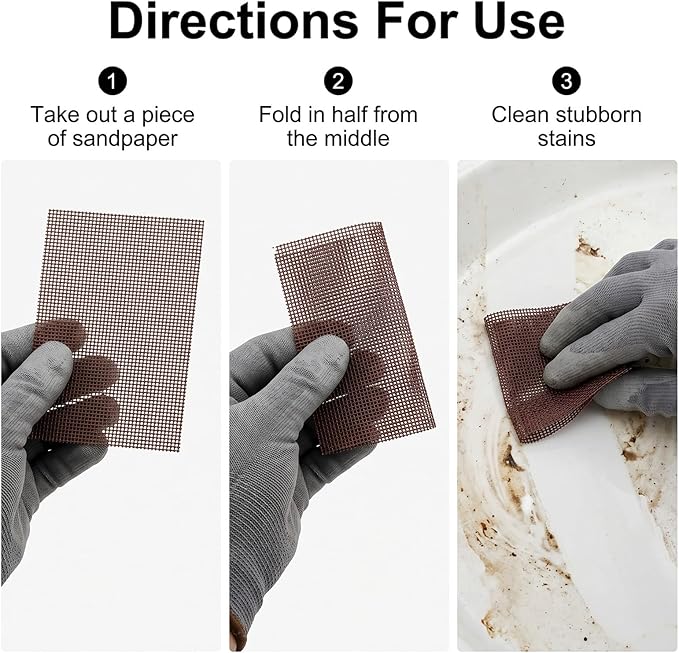15Pcs Toilet Cleaning Screens, 5.5 x 4 Inch Hard Water Stain Remover Pads, Toilet Ring Remover Abrasive Grit Mesh, Flexible Scrubbing Screen Mesh for Bowls, Griddle Stain Calcium Deposits Carbon Rust