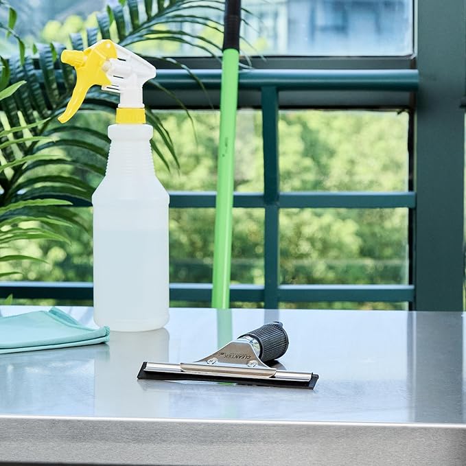 Restaurantware-Clean Tek Professional 5.91 Inch Window Squeegee, 1 Cleaning Squeegee with Rubber Blade - No-Slip Handle, Clean Mirror Or Car Windshield, Stainless Steel Wiper for Glass Door