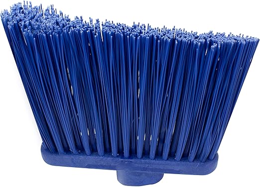 SPARTA Broom Head Angled, Un-Flagged for Large Debris Indoor, Outdoor, Home, Restaurant, Lobby, Office, Plastic, 12 Inches, Blue