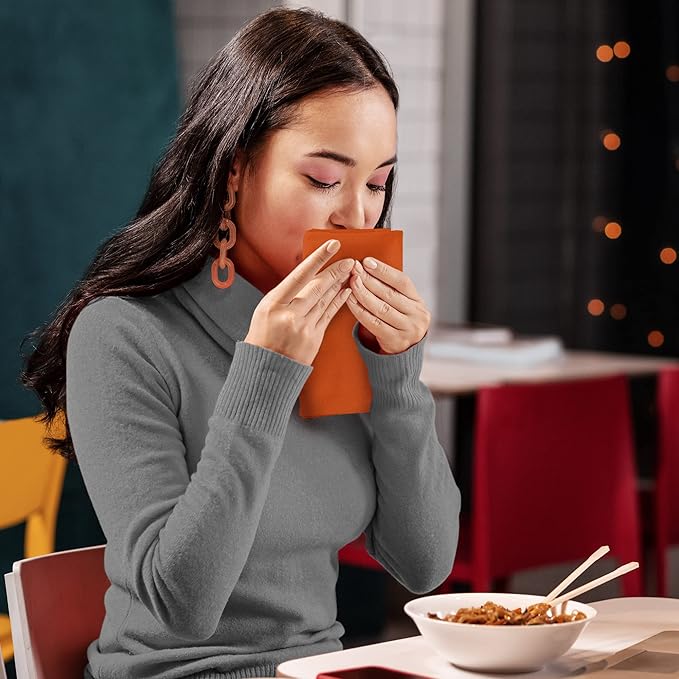 Utopia Kitchen Orange Cloth Napkins [12 Pack, 18x18 Inch] Absorbent Cotton Blend Washable and Reusable for Halloween, Thanksgiving, Dinner, Restaurant, Lunch, Wedding and Hotel