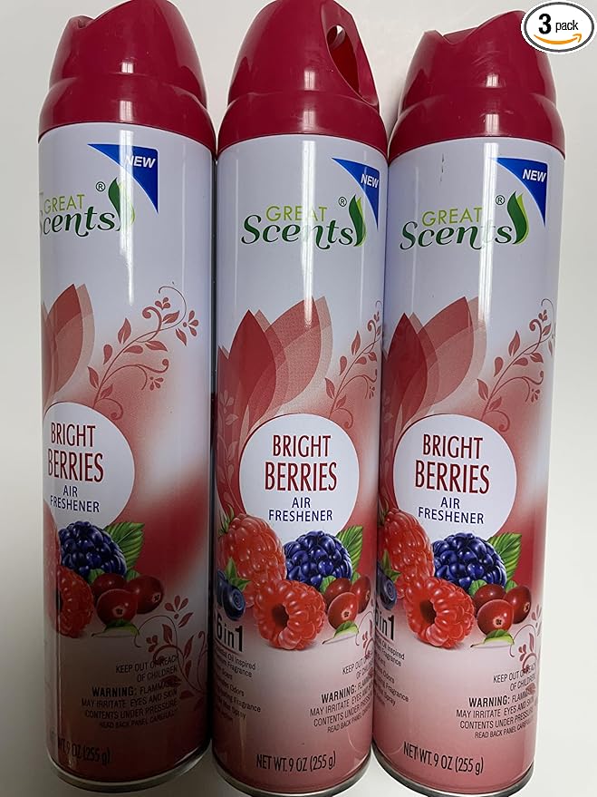 Wizard Great Scents Air Freshener bright berries, 9 oz Odor Neutralizer Wizard The Magic of Fresh Air Freshener (Pack of 3)