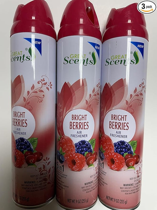 Wizard Great Scents Air Freshener bright berries, 9 oz Odor Neutralizer Wizard The Magic of Fresh Air Freshener (Pack of 3)