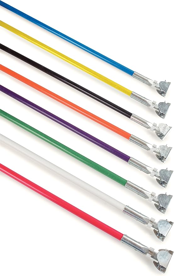 Carlisle FoodService Products Commercial Dust Mop Handle, Clip On Dust Mop Handle for Janitorial and Maintenance Use, 60 Inch Long Vinyl-Coated Metal Handle with Flexible Connector, Blue (Pack of 12)
