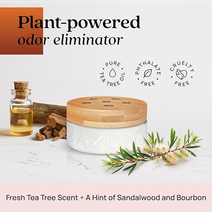 Azuna Air Freshener and Odor Eliminator for Strong Odor Gel 24oz Refill Pouch | Plant-Based & Long Lasting | Pet, Smoke, Home and Bathroom | Sandalwood | Lasts 60–90 Days
