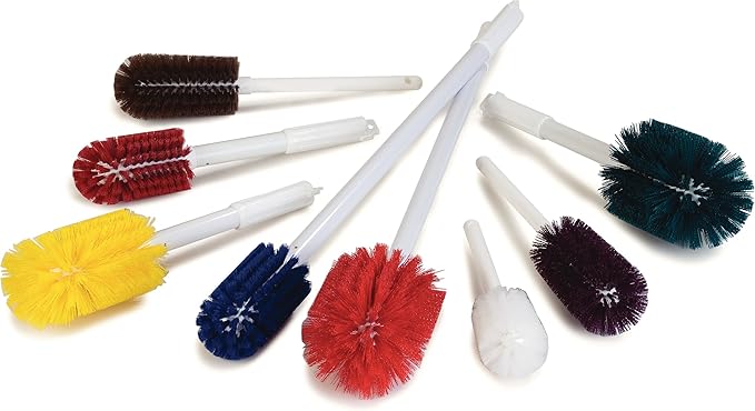 SPARTA Industial Tank Brush Pipe Brush, Drain Brush with Handle for Commercial Kitchens, Polyester Bristle, 5 Inch, White, (Pack of 6)