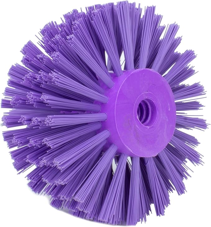 SPARTA Plastic Multi-Purpose Valve Brush, Pipe Brush, Round Brush with Polyester Bristles, Color Coded for Commercial Cleaning, Kitchen, Restaurant, Bathroom, 4.3 X 6 X 4.3 Inches, Purple (Pack of 1)