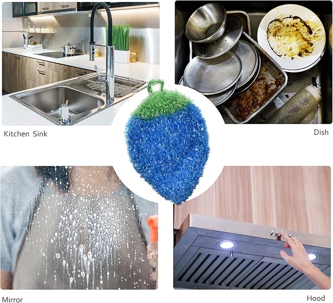Durable Acrylic Dish Scrubber for Dish Washing - Net Scrubber, Washcloth (5+1 Pack)