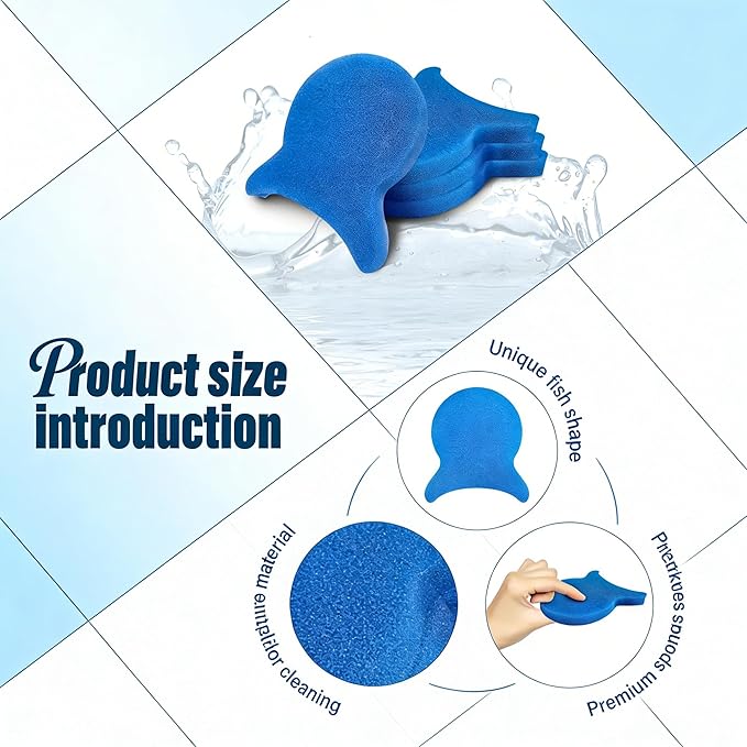 5PCS Reusable Laundry Pet Hair Remover, Blue Fish Tail - Dog & Cat Hair Catcher for Washing Machine & Dryer, Traps Fur, Lint, Dander from Clothes, Blankets, Pet Bedding