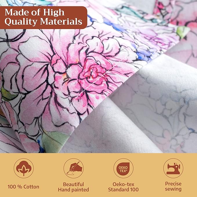 Maison d' Hermine 100% Cotton Cloth Napkins Set of 4 Everyday Reusable Square Napkins Cloth Washable Dinner Party Wedding Restaurant Hotel Kitchen Spring Summer (Floral Love, 20" x 20")