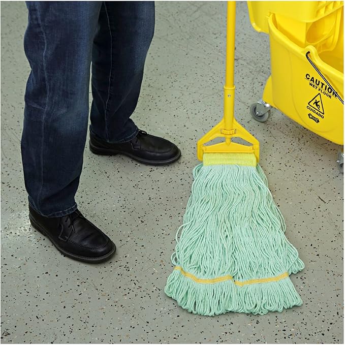 Boardwalk EcoMop Looped-End Mop Head, Recycled Fibers, Extra Large Size, Green