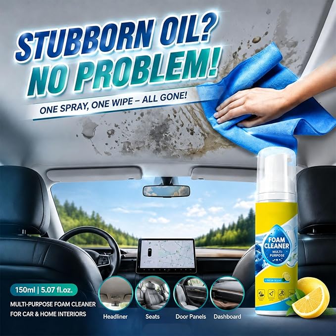 4-in-1 Multi-Enzyme Foam Cleaner, Foam Cleaner Multi Purpose, Enzyme Cleaner, for Car Interior, Kitchen Grease, Bathroom Tiles,Sofa Upholstery (2PCS)