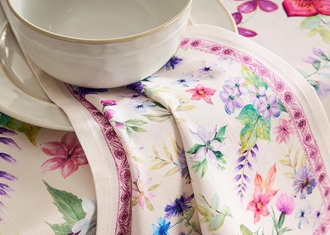 Maison d' Hermine 100% Cotton Cloth Napkins Set of 4 Everyday Reusable Square Napkins Cloth Washable Dinner Party Wedding Restaurant Hotel Kitchen Spring Summer (Chardon, 20" x 20")