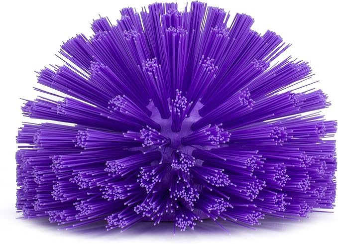SPARTA Industrial Tank Brush Head Pipe Brush Head, Drain Brush with 3/4" Thread Hole (Handle Not Included) for Commercial Use, Plastic, 5.7 Inches, Purple (Pack of 2)